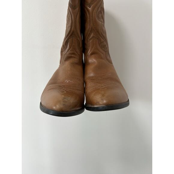Justin Boots Brown Western Cowgirl Womens Size 7.5 B Leather Boho Basics - Picture 6 of 13